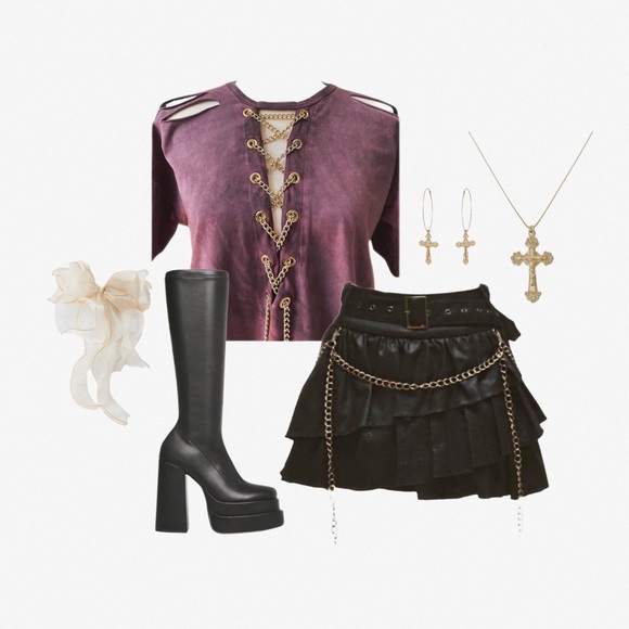 Sugar x Spice Clothing Tops - Lace-Up Oversized Tshirt Dress